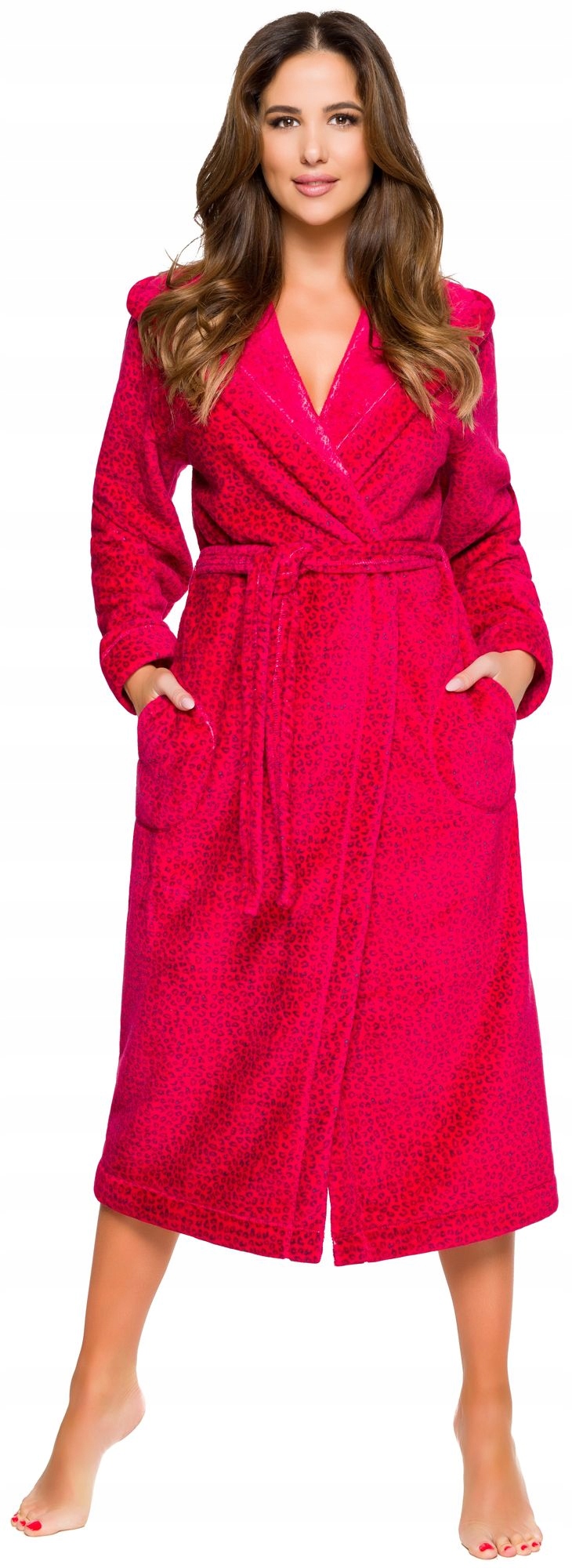 DŁUGI CIEPŁY PUCHOWY DAMSKI SZLAFROK PODOMKA L Marka L&L