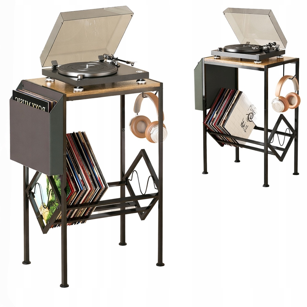 Stůl na Gramofon Police Skříňka Stojan Regál Na Vinylové Desky