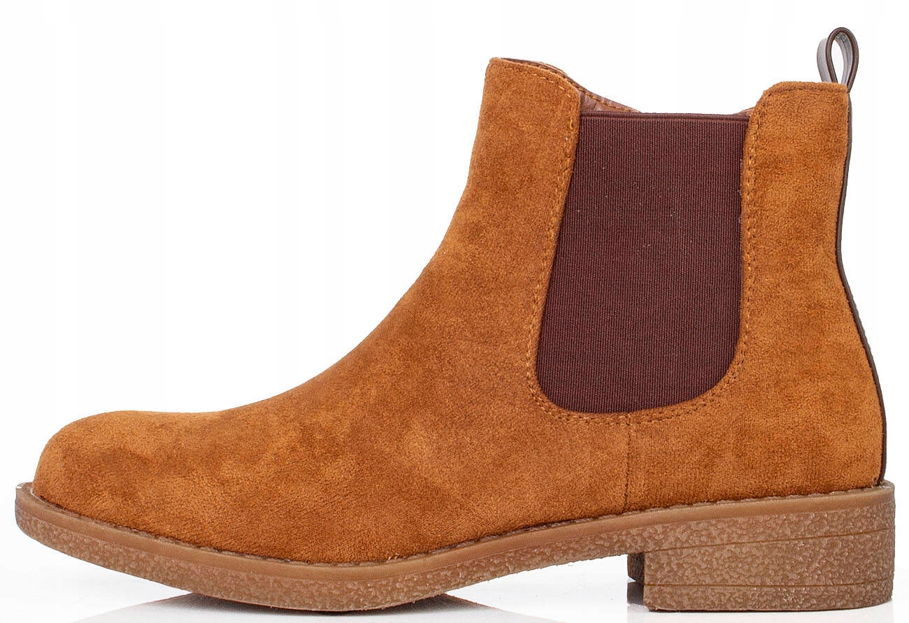 BOTKI SZTYBLETY ZAMSZOWE KLASYCZNE CAMEL OCIEPLANE 40