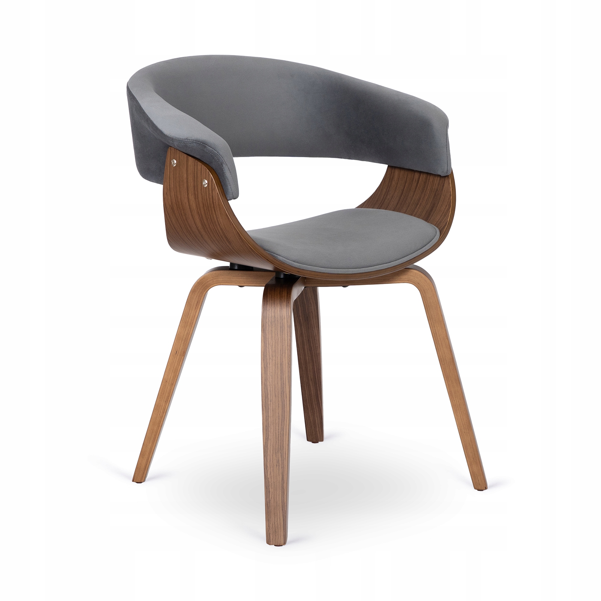 Kuchyňské ohýbané hrnkové křeslo do obývacího pokoje Loft Šedá Ořech Gary