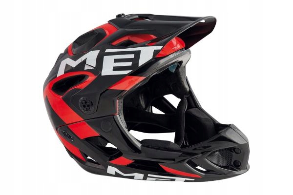 Kask MTB MET Parachute HES czarno-czerwony M