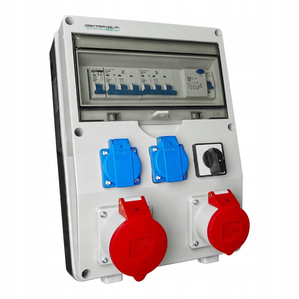 Stavební rozvaděč Eco 32A/5P 16A/5P 2x230V DV-7938-F