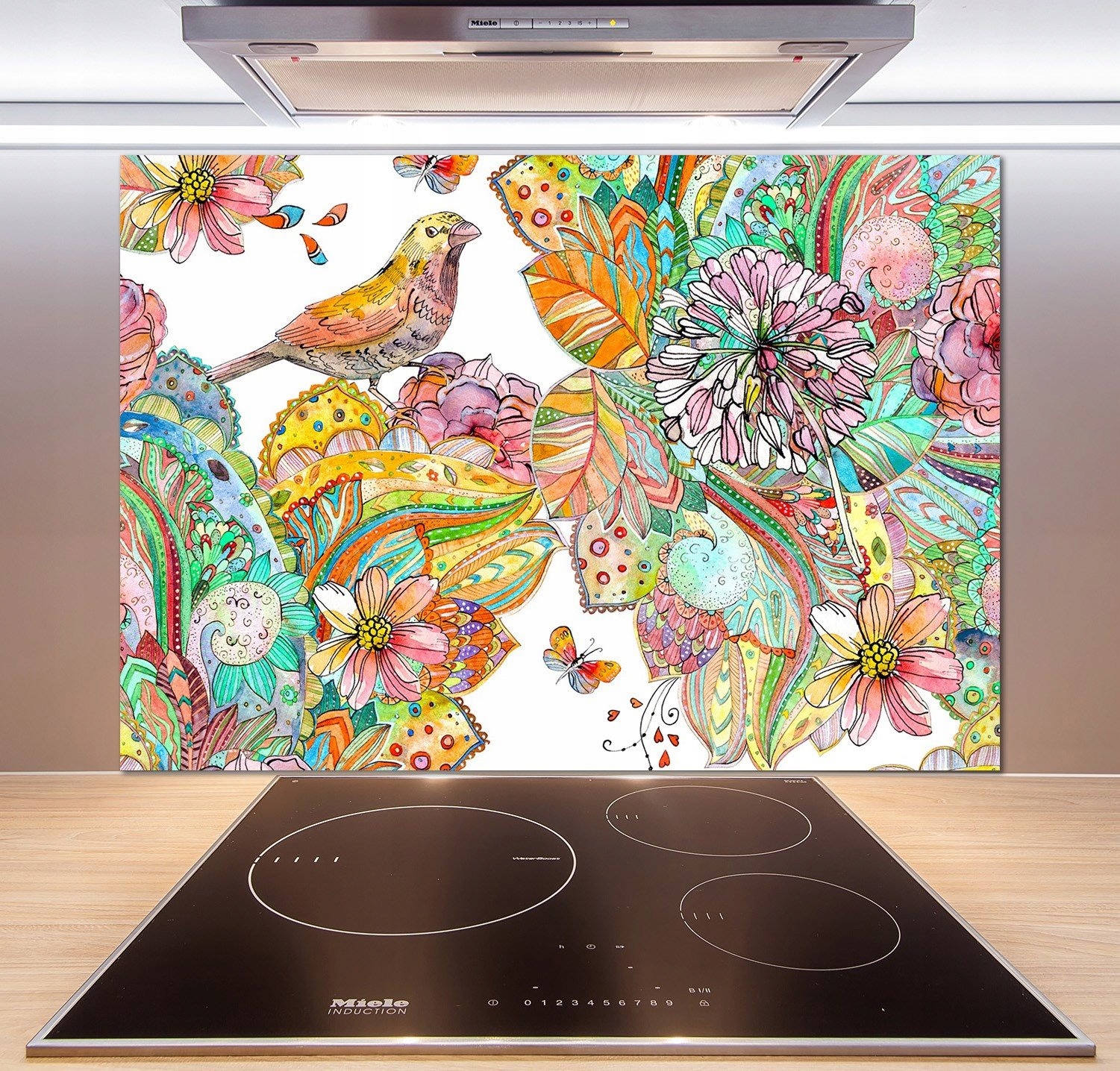 

Panel do kuchni Ptak i ornamenty 100x70 cm + Klej