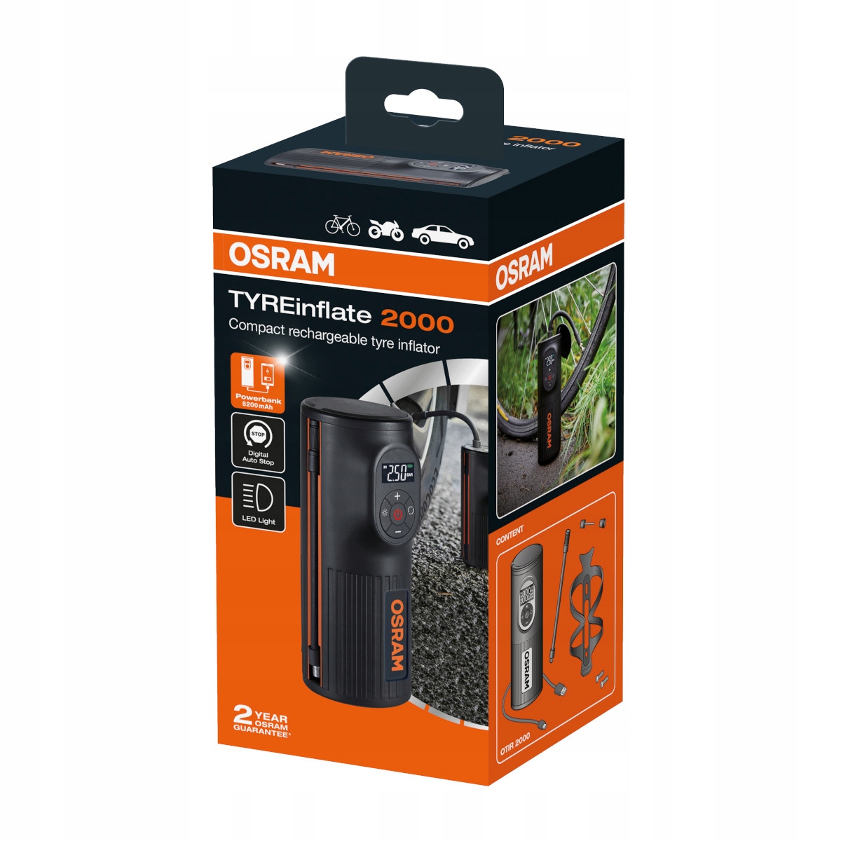 OSRAM AKUMULATOROWY KOMPRESOR TYREINFLATE 2000 EAN 4062172198769