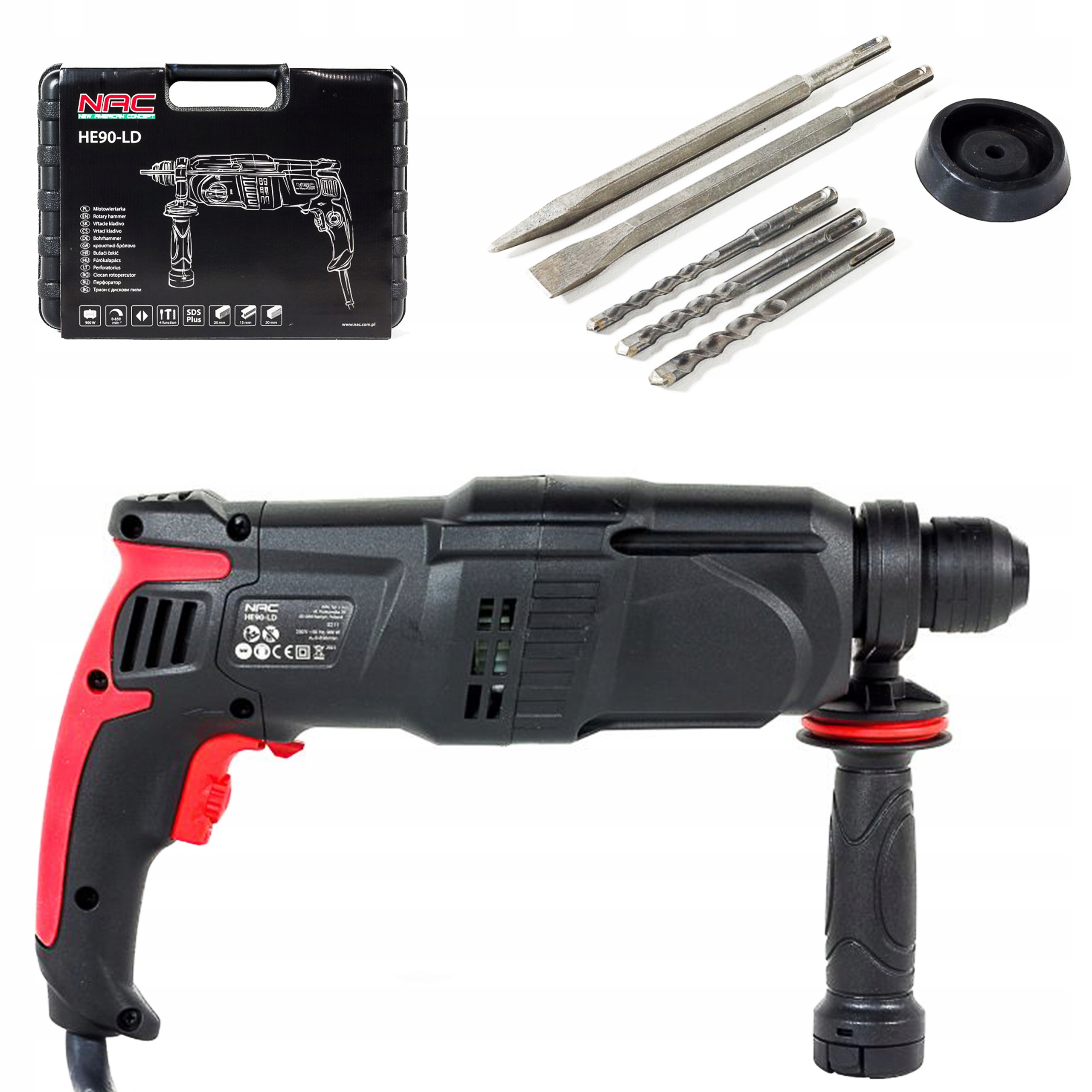 

Młotowiertarka młot udarowy Sds+ 900W Nac HE90-LD