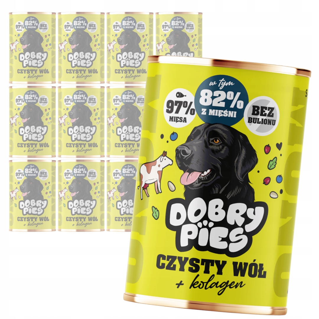 Levně Dobry Pies Mono 12x400g Monoproteinové Krmivo pro psy Hovězí maso Kolagen