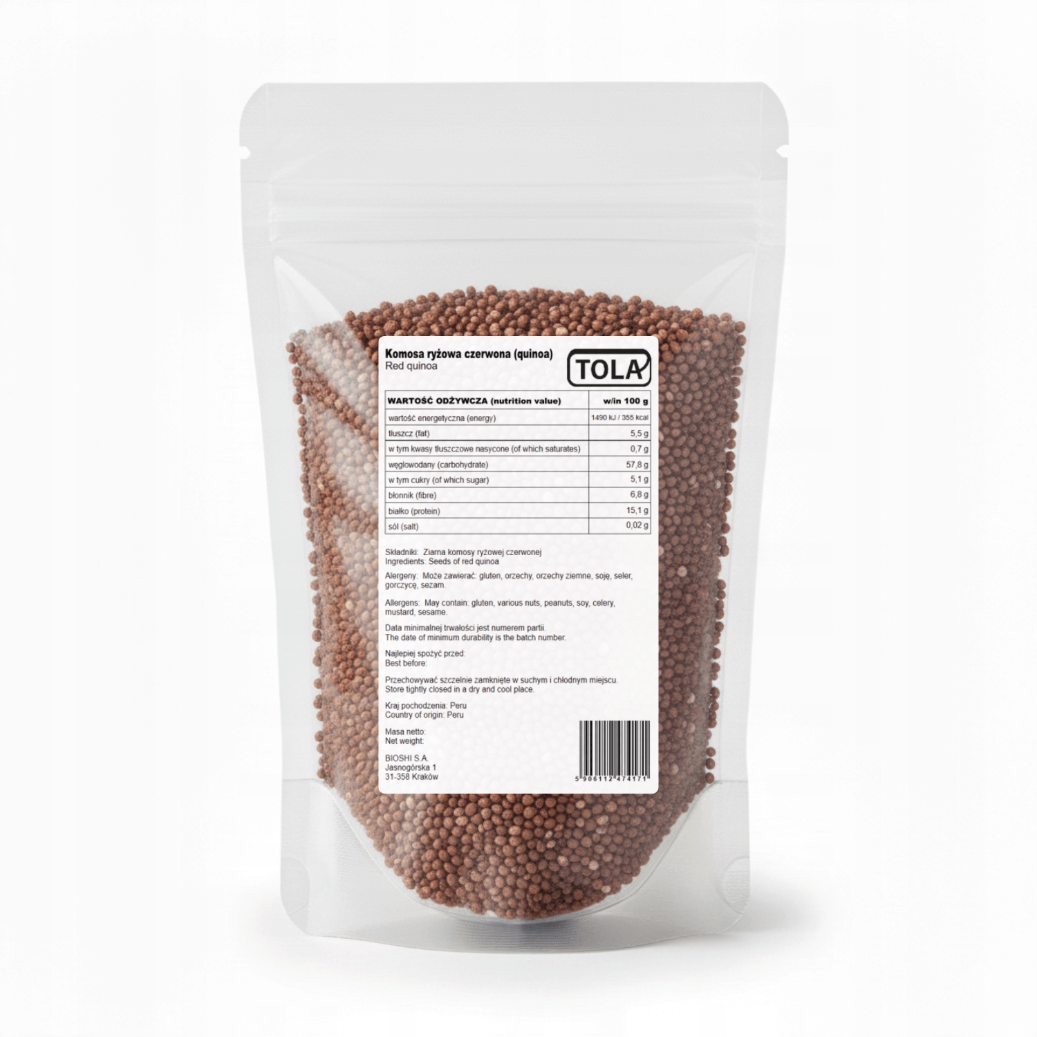 Levně Komosa rýžová červená (quinoa) 5 kg – přírodní, vysoce kvalitní Tola