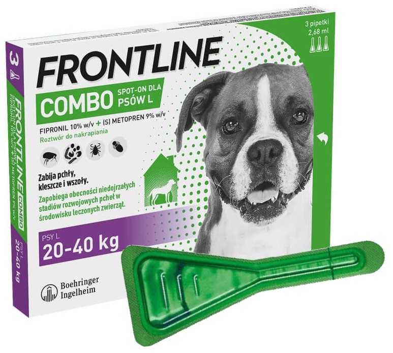 Frontline Combo Spot-on L Krople Na Pchły Kleszcze Na 90DNI Dla Psa 20-40kg