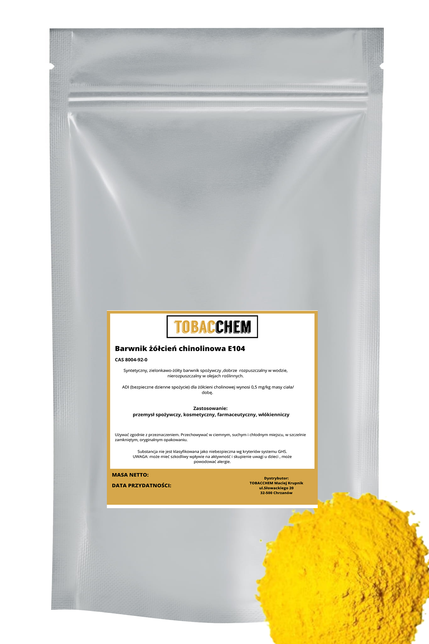 Potravinářské barvivo – chinolinová žluť E104 1 kg