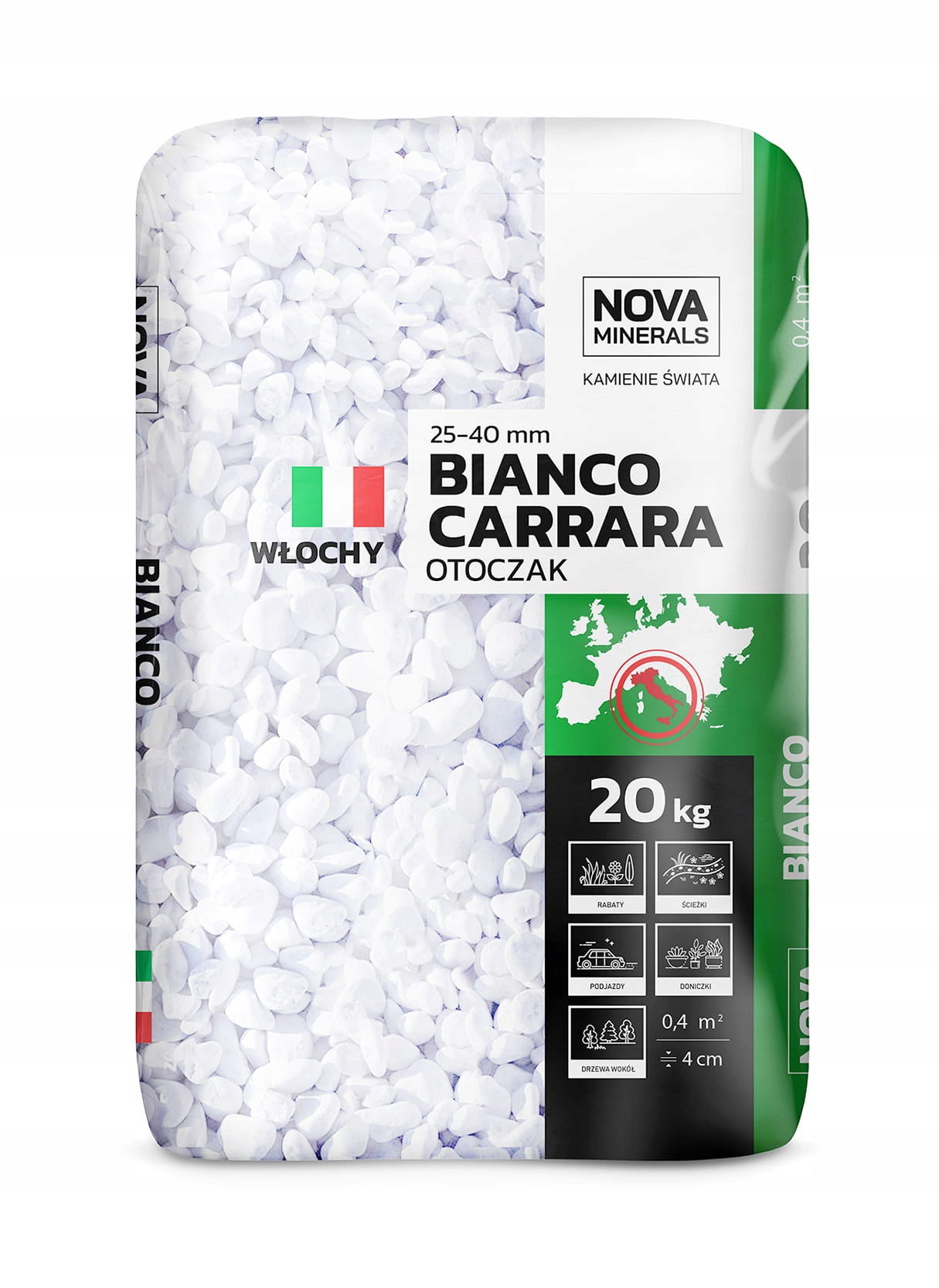 

Otoczak biały Bianco Carrara 25-40mm 20kg