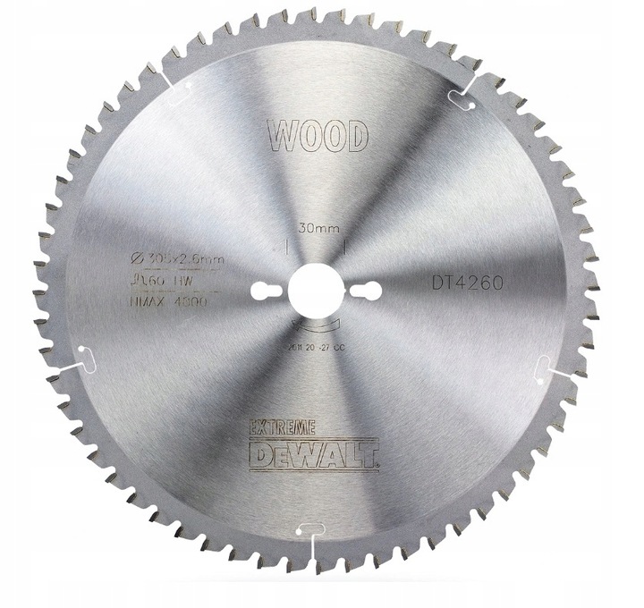 Kotouč 305x30mm 60z Extreme pro řezání dřeva DT4260 DeWALT