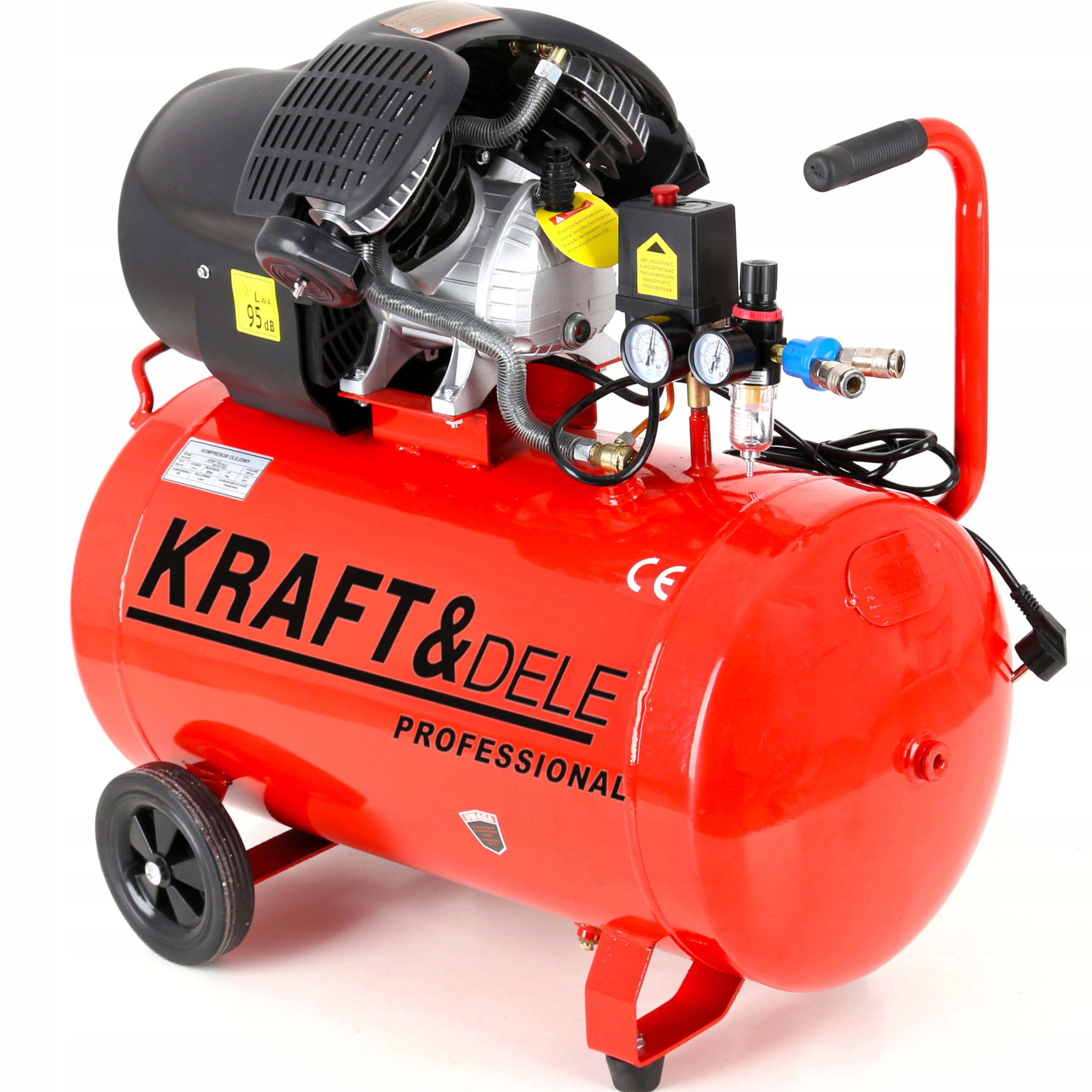 KOMPRESOR OLEJOWY 100L 8 bar SPRĘŻARKA 100L 230V 2TŁOKI Marka Kraft&Dele
