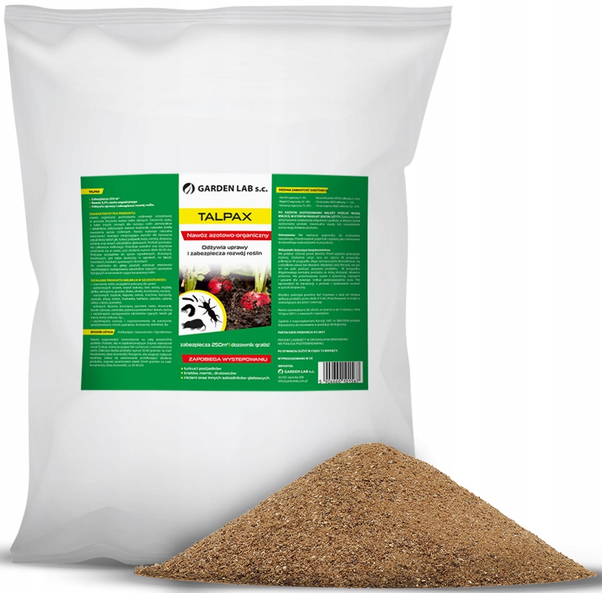 Środek Granulat Preparat Na Turkucie Pędraki Nicienie Krety Talpax 25KG