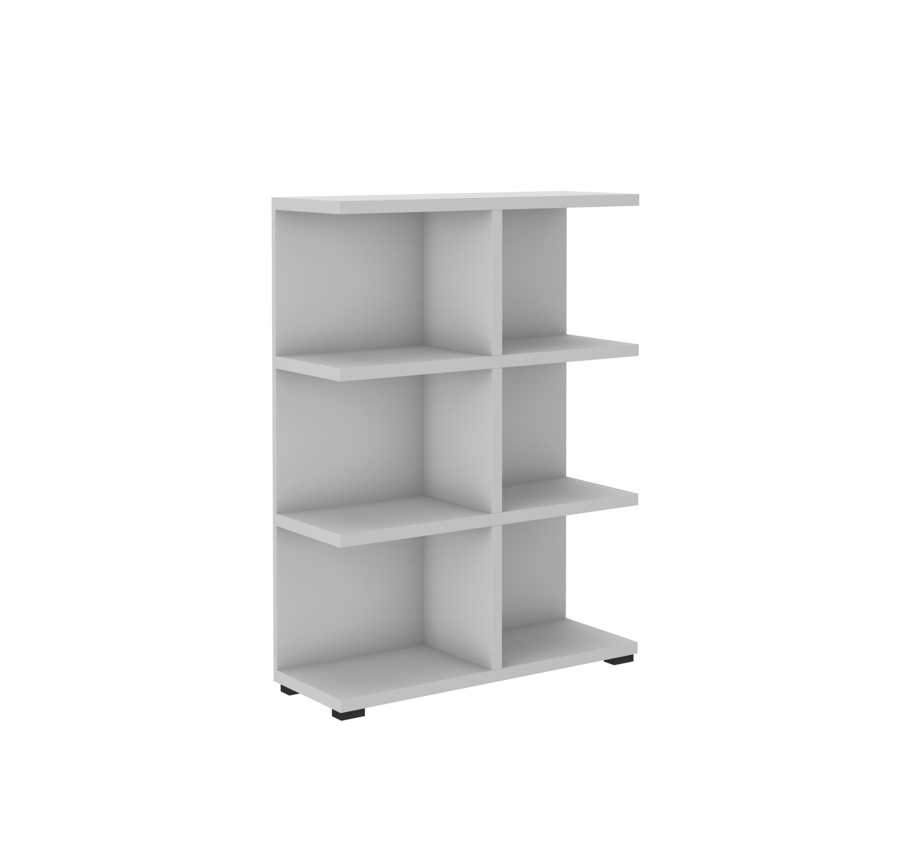 Moderní nízký kancelářský regál do obývacího pokoje Libro Šedý