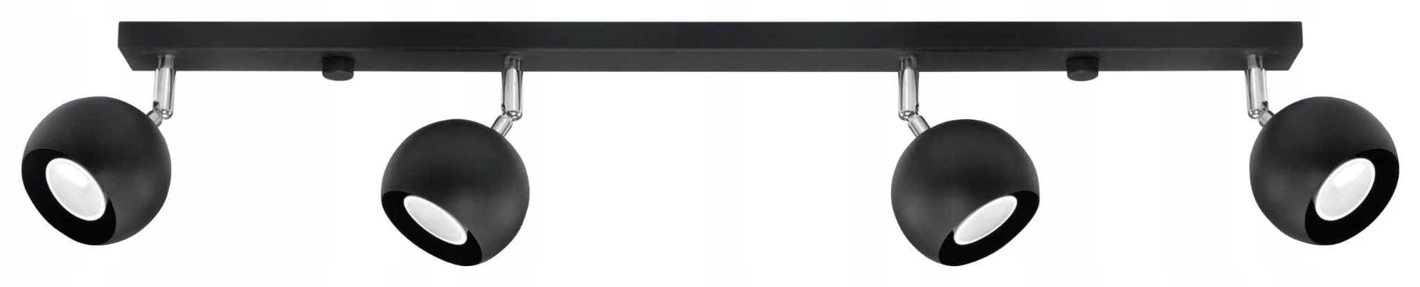 Stropní svítidlo Sollux Oculare 4L černo-chromovaná, GU10 bez žárovek