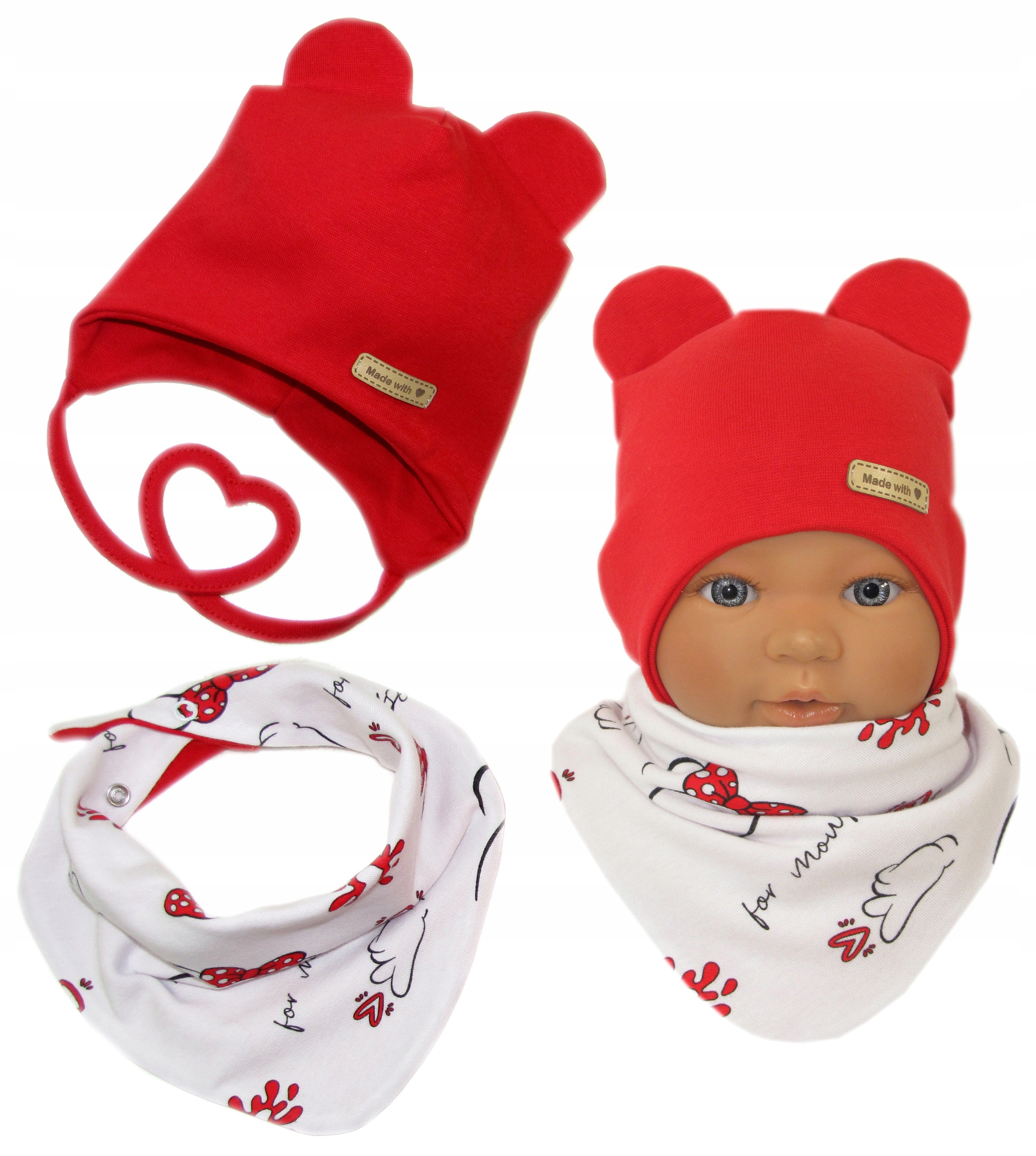 

Komplet Czapka Apaszka 42-44cm Czerwona