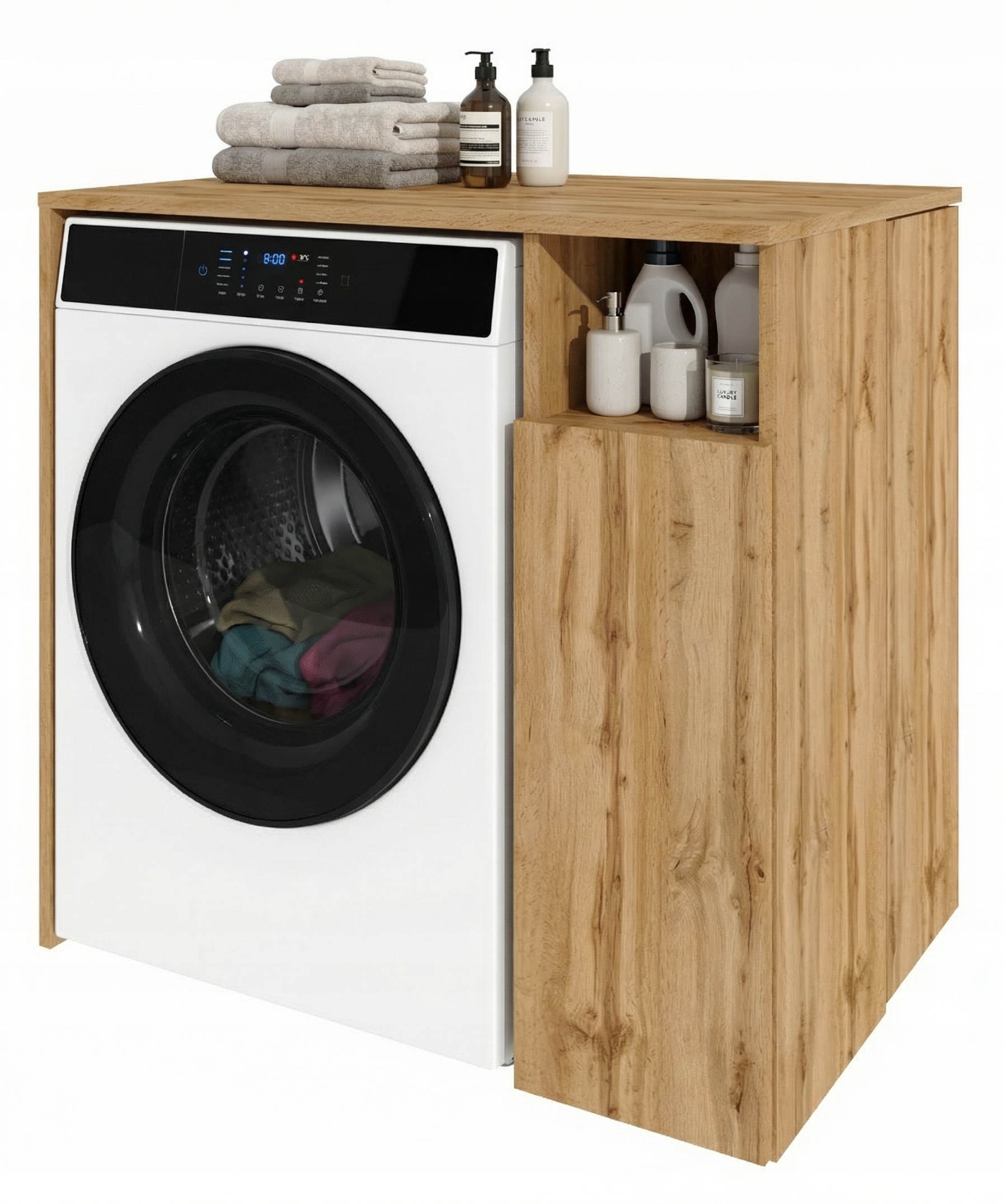 Skříňka na pračku uzamykatelná, 6 polic 96x88,5x62 Dub Wotan