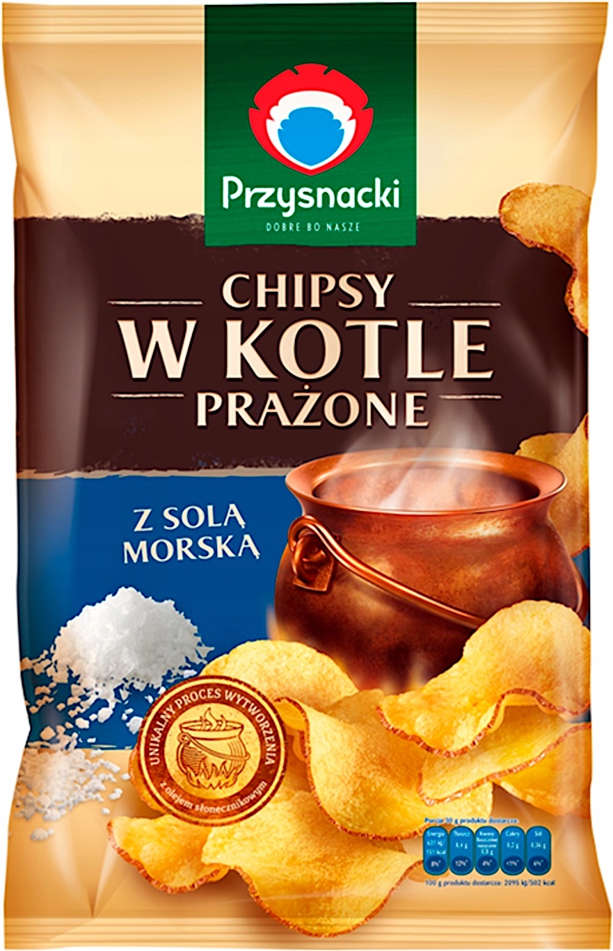 Levně Przysnacki Chipsy v kotli Pražená mořská sůl 125 g 10 Kusů