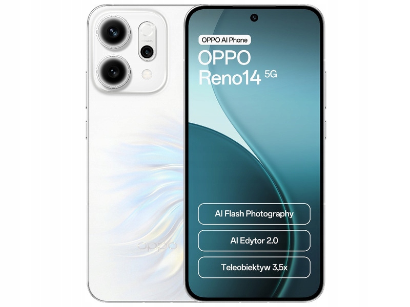 Smartfon Oppo Reno 14 5G 12/256GB 6.59" 120Hz Biały