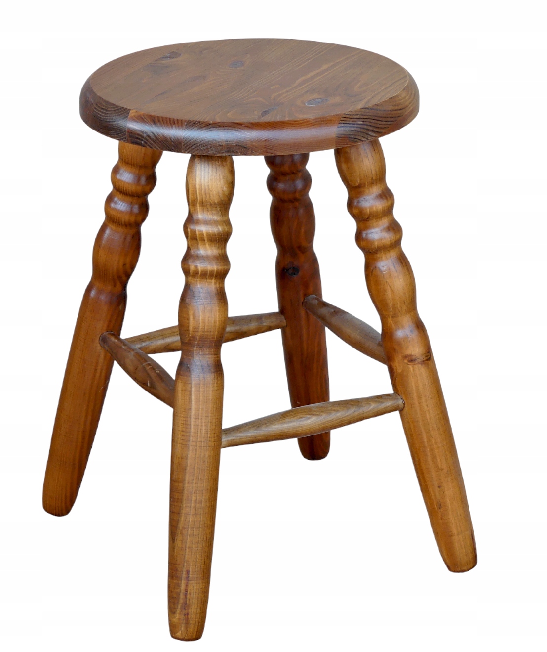 TABORET KUCHENNY DREWNIANY TOCZONY OKRĄGŁY dąb