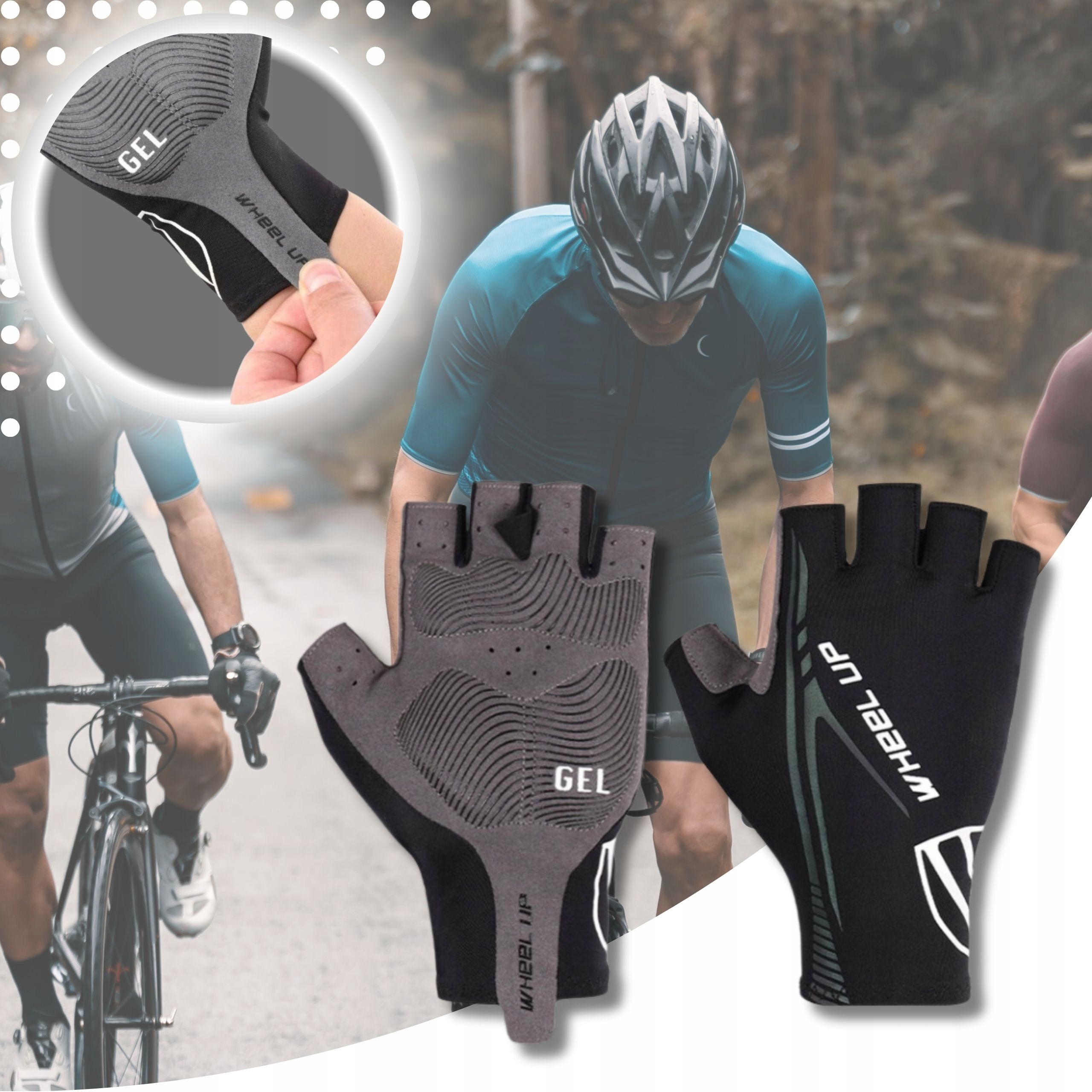 RĘKAWICZKI ROWEROWE MĘSKIE BEZ PALCÓW RĘKAWICZKI ROWEROWE ŻELOWE SPORTOWE L EAN (GTIN) 5903981090419