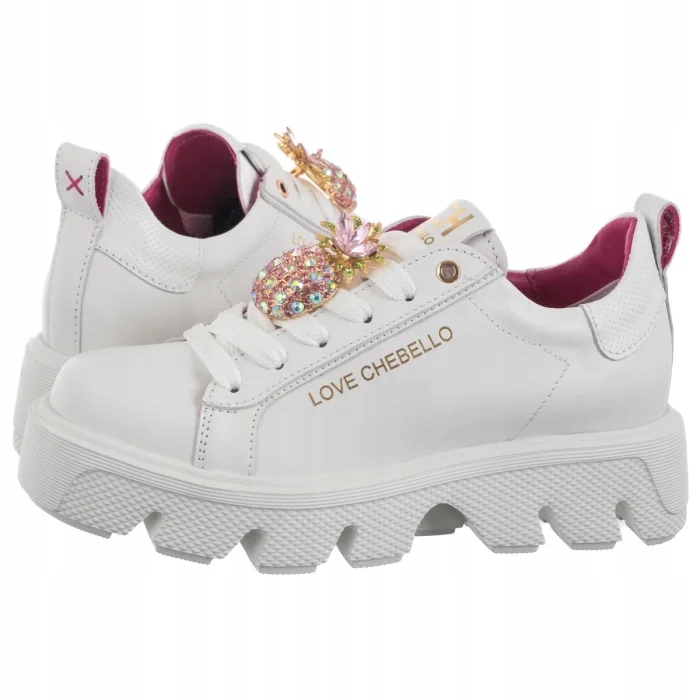 Tenisky na platformě, dámské polobotky CheBello, bílé, velikost 4651-059