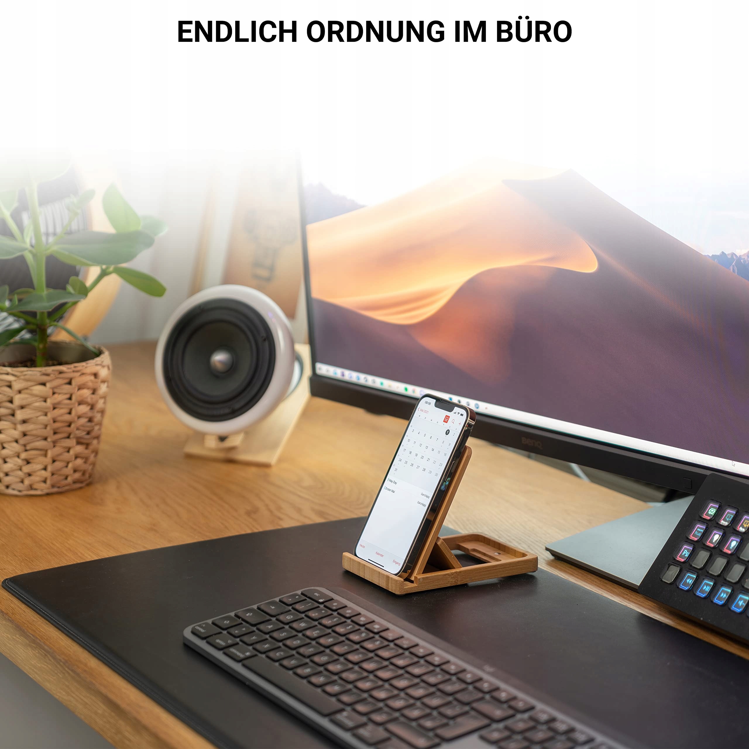 MY FAT GORILLA Stojak Na Telefon I Tablet Z Bambusa Regulowany Wersja 2 — miniatura 2