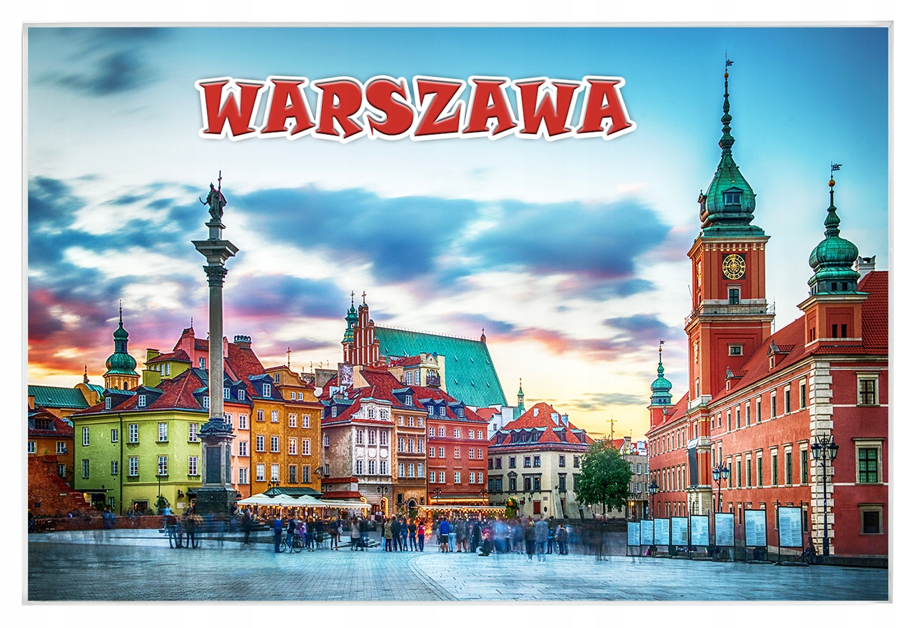 

Magnes na lodówkę szklany miasta - Warszawa