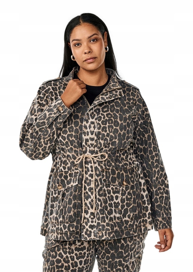 Zizzi Bavlněná Bunda S Leopardím Vzorem 956F 46