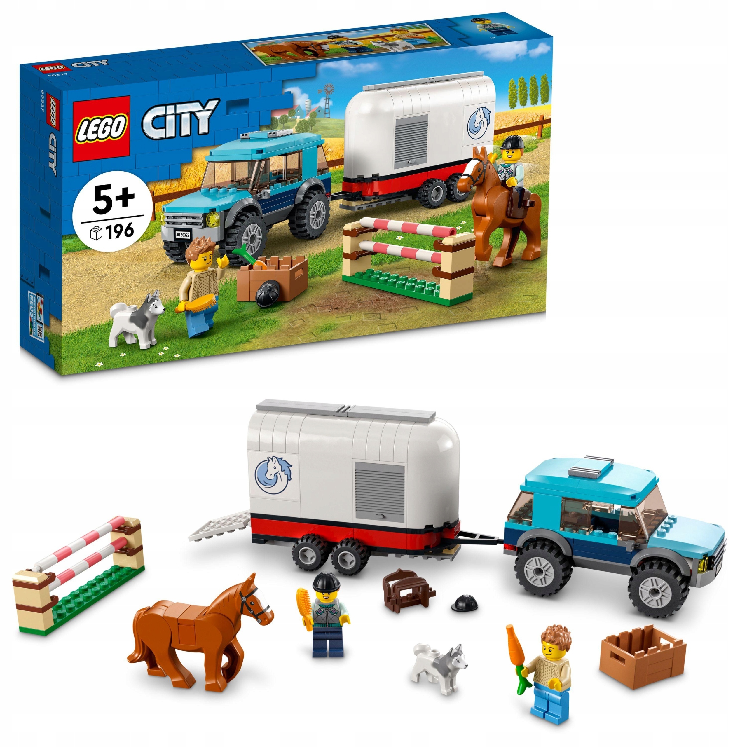 

Lego Samochód terenowy Suv przyczepa Koń Figurki