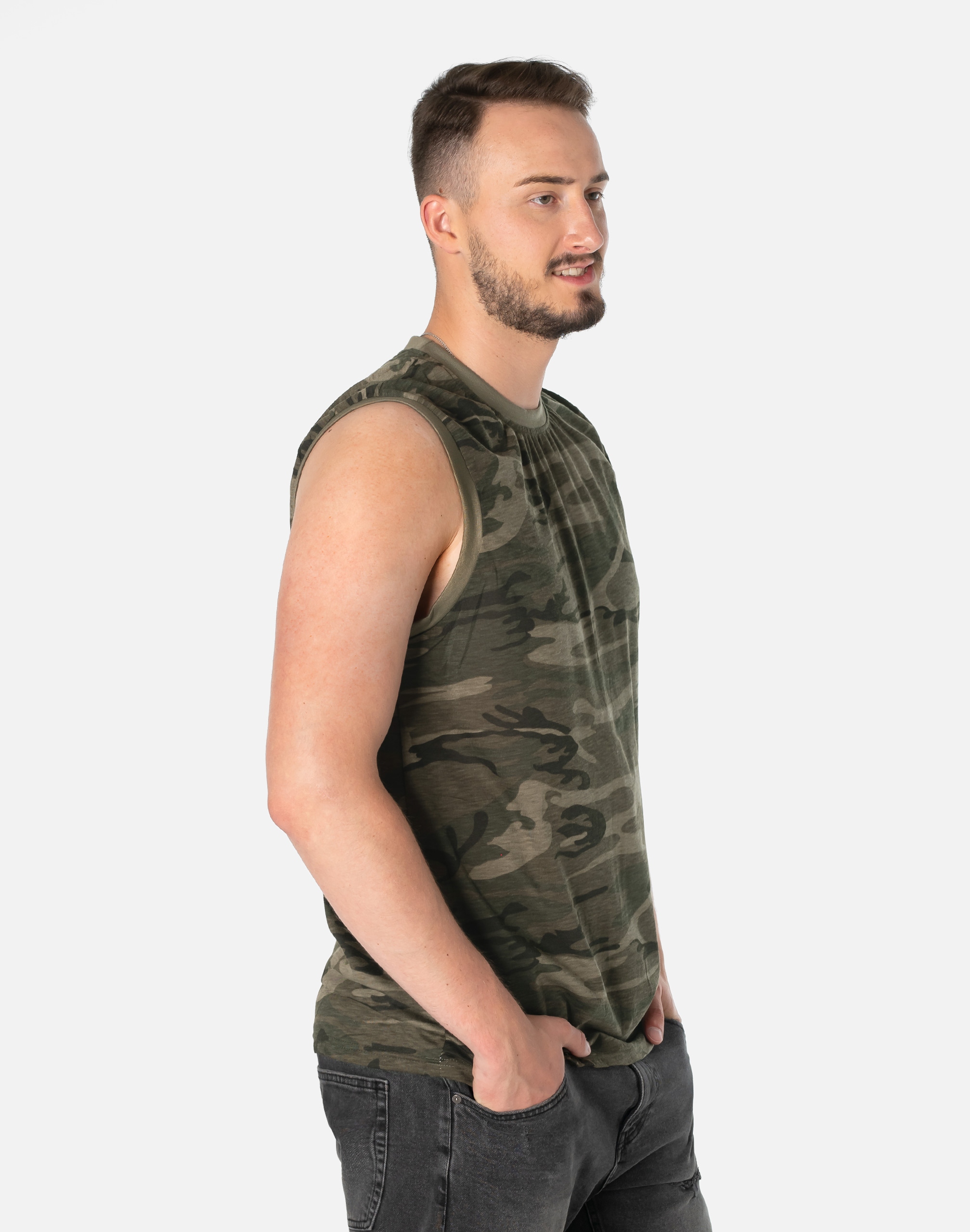 Koszulka Męska Bez Rękawów Tank Top Moro 077 r 5XL Kolekcja L.B. Collection