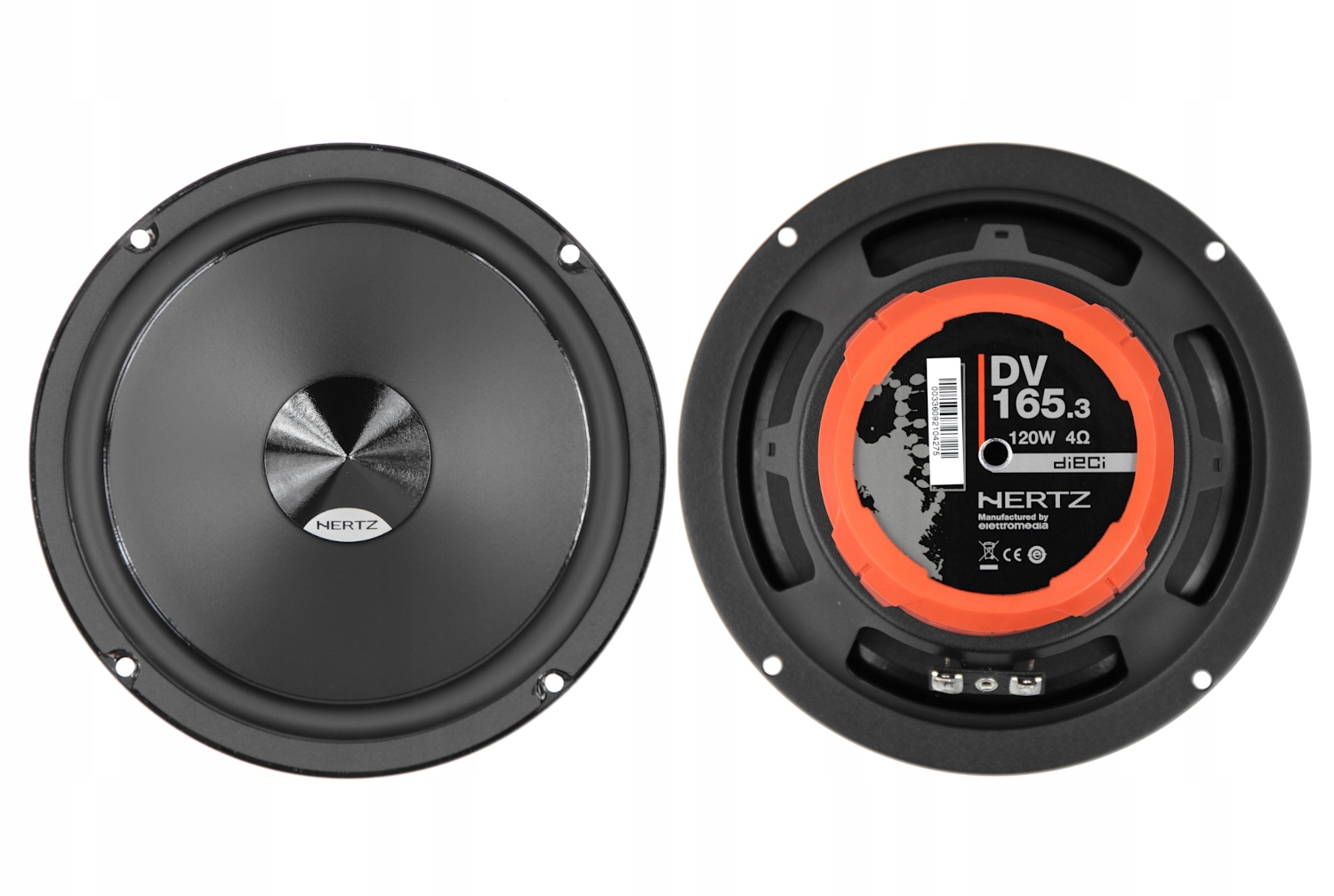 MOCNE GŁOŚNIKI SAMOCHODOWE HERTZ DSK165.3 165mm 16,5cm SYSTEM ODSEPAROWANE Konstrukcja dwudrożne
