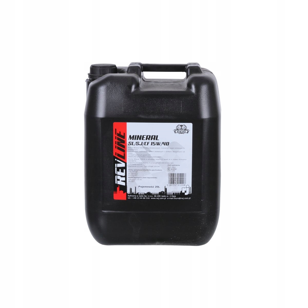 Olej silnikowy M-Active (20L) SAE 15W40 API CF SJ SL ACEA A3 B3 MB 229.1 Producent Revline