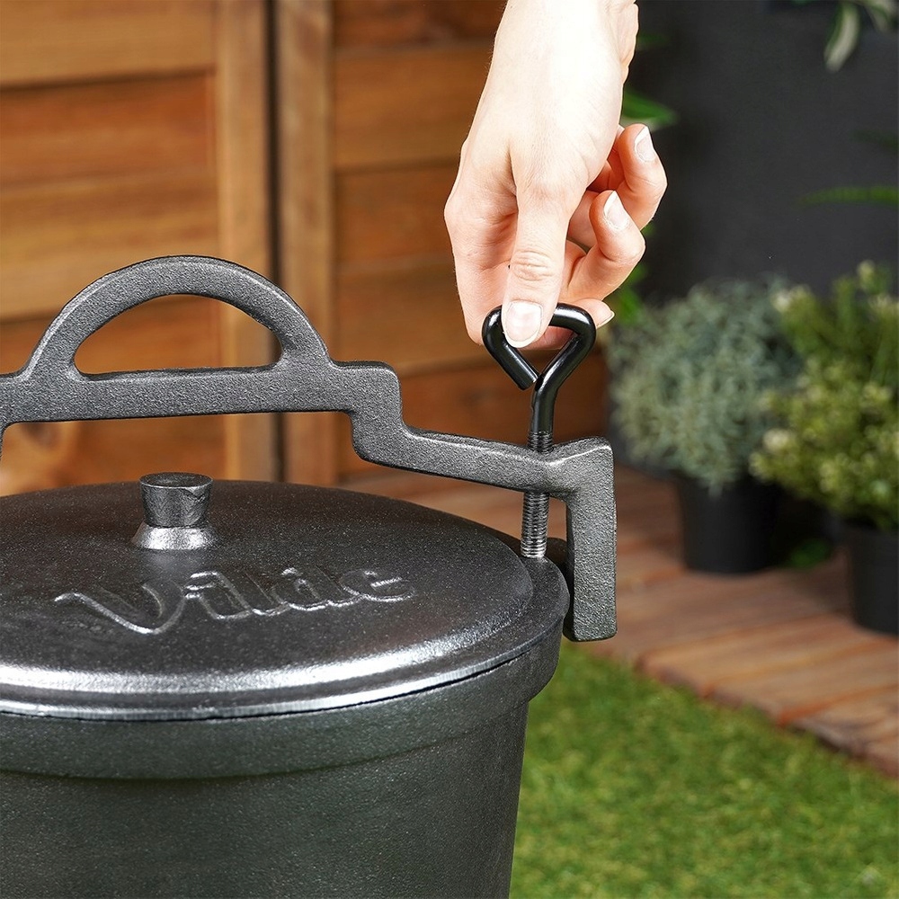 Kociołek ŻELIWNY EMALIOWANY garnek myśliwski na pieczonki ognisko 10L Stan opakowania oryginalne