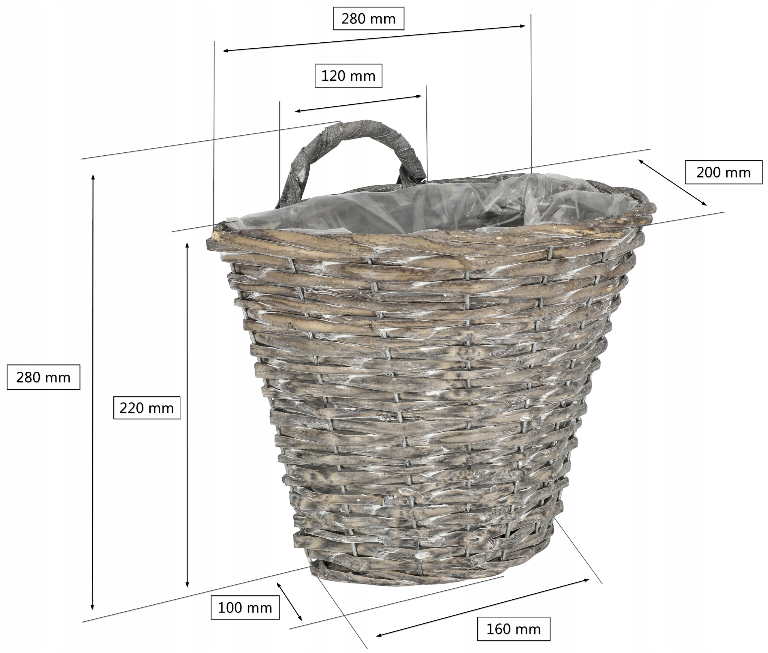 DONICZKA KOSZYK KWIETNIK WIKLINOWY WISZĄCY ŚCIENNY Typ wiklina ogrodowa