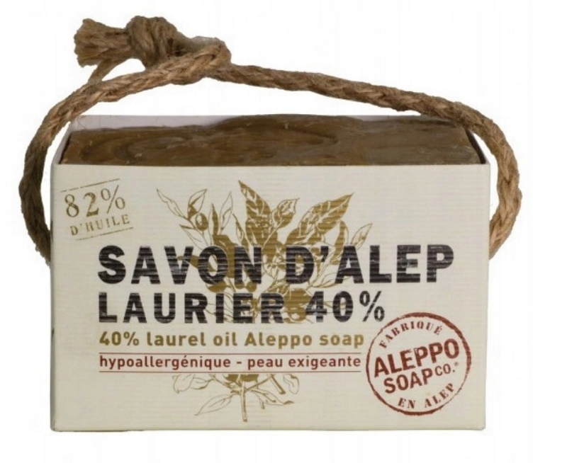 Aleppo Soap Co. Mydło Aleppo 40% lauru 200g silne właściwości odnowy skóry
