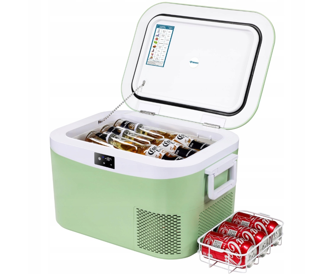 Lodówka Bingi 12.8L przenośna 12V 24V 110V 240V kompresorowa