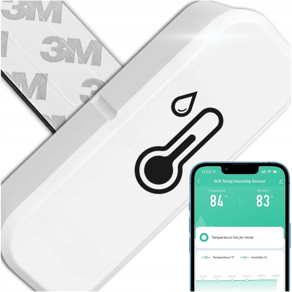 CZUJNIK TEMPERATURY I WILGOCI TERMOMETR SMART DOM APLIKACJA COZY LIFE WIFI EAN (GTIN) 5906321711005