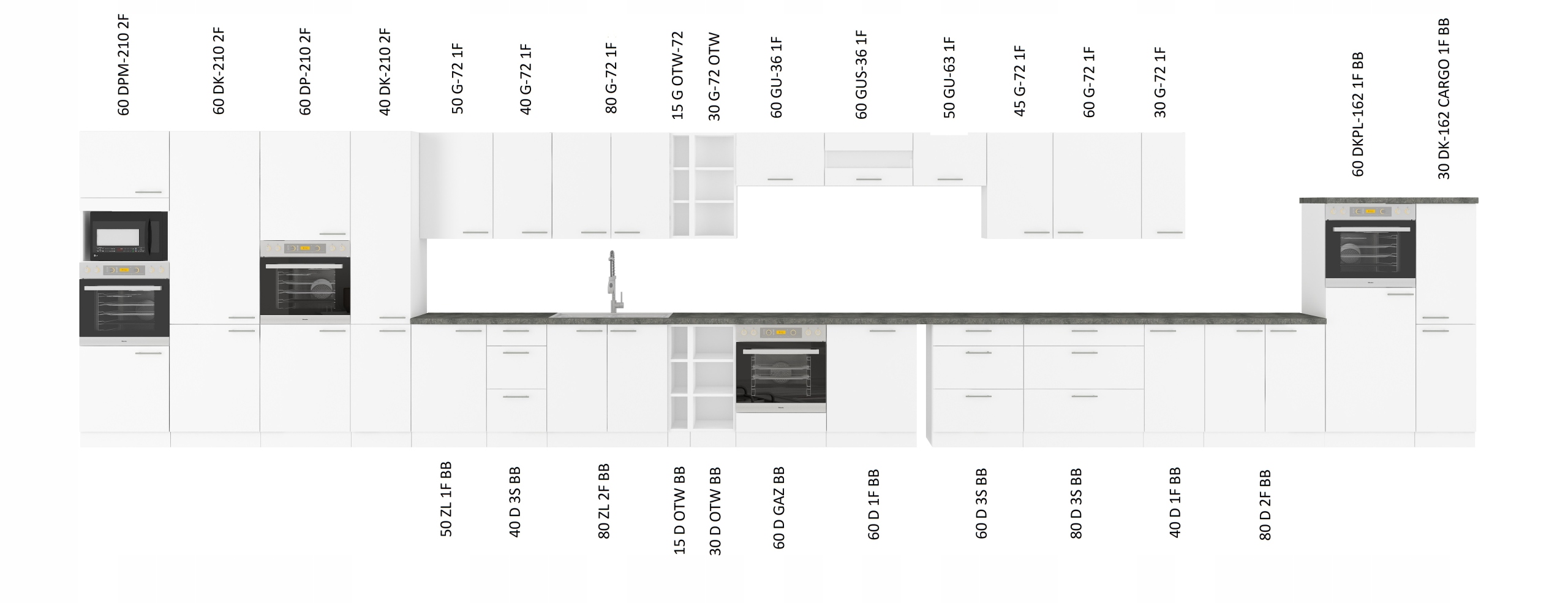 Szafka kuchenna wisząca narożna szary połysk LILI Rodzaj szafek narożna wisząca