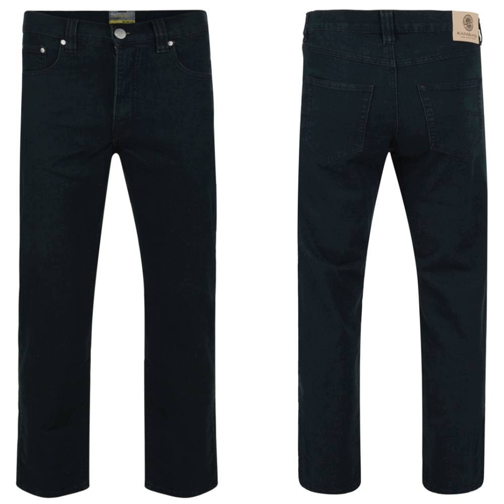 Kam kalhoty pánské KBS101 06 džíny jeans nadměrná velikost černá 70