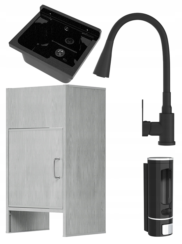 Technický dřez technický černá komora Loma skříňka Pvc dávkovač baterie