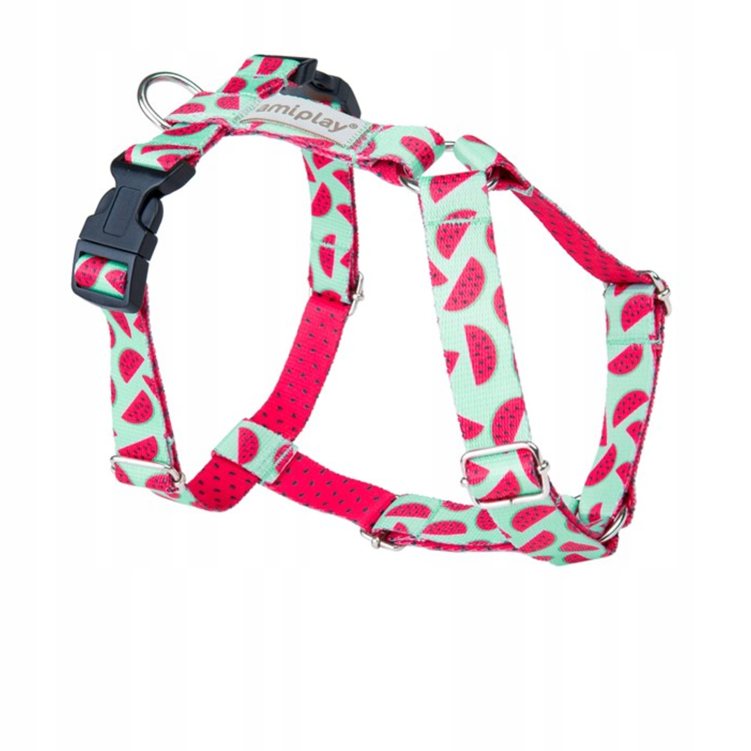 Postroj pro malého psa Amiplay BeHappy nastavitelný, růžový, velikost S 26-35 cm