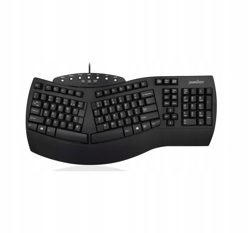 Káblová klávesnica Perixx PERIBOARD-512 Classic Ergonomic, čierna