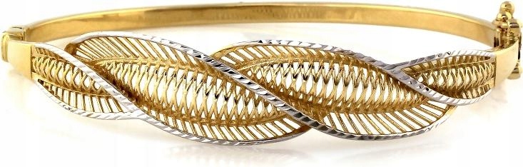 Zlatý 585 náramek dvoubarevný ažurový r17 elegantní s 14karátovým bílým zlatem
