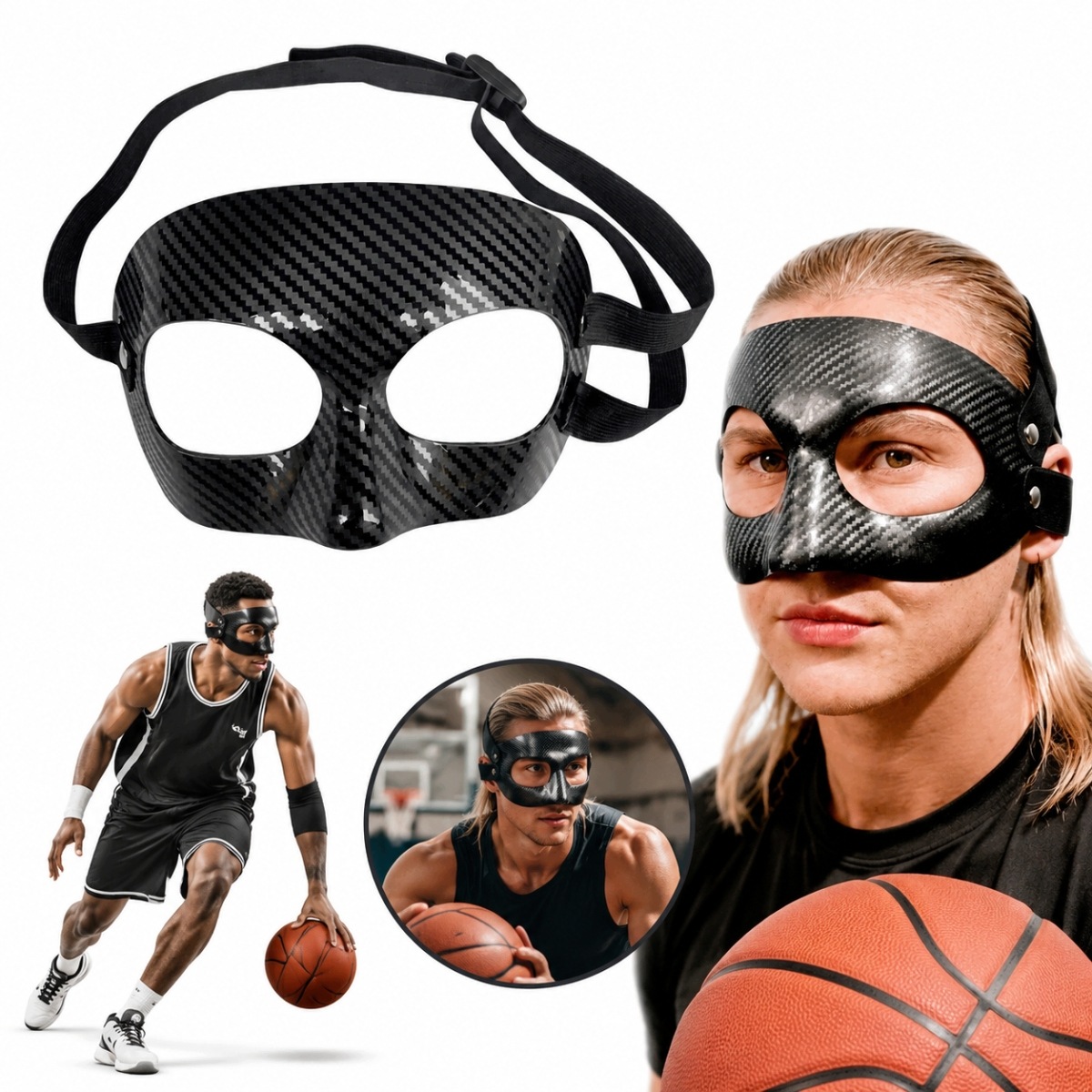 1X Maska do piłkarski nietłukące się akcesoria Anti Collision Nose Guard