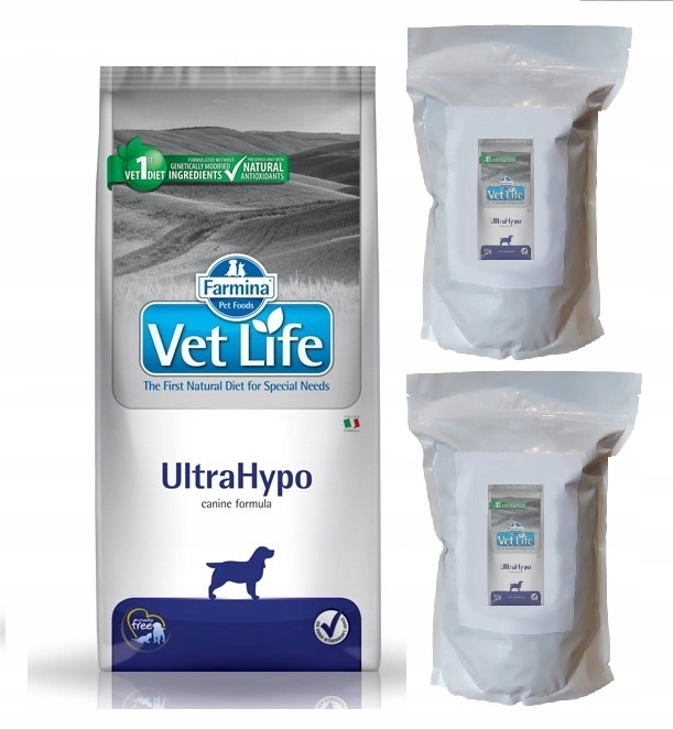 Levně Farmina Vet Life Dog UltraHypo 12 kg 2 kg Rybí hydrolyzát, Alergie Psy