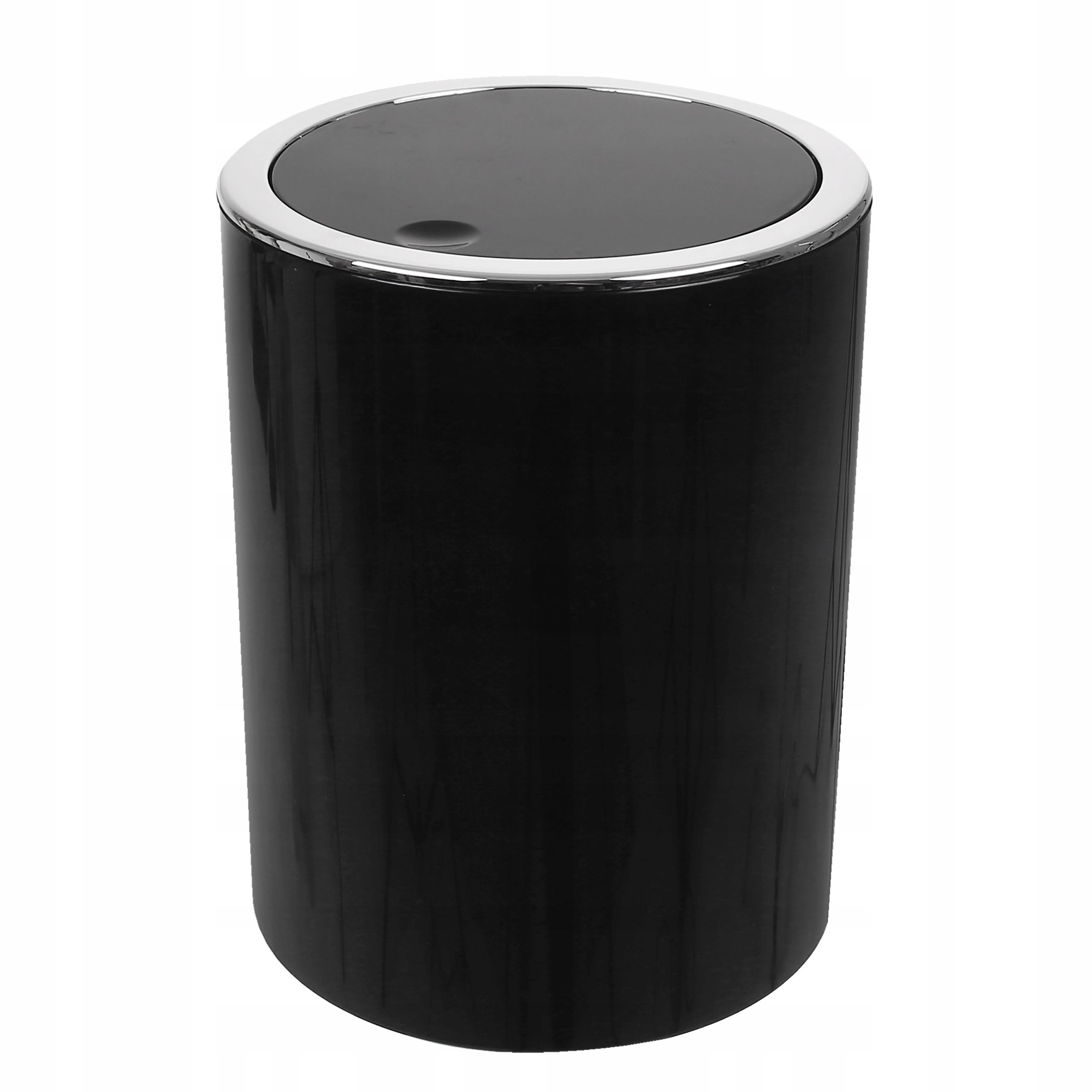 Levně Odpadkový Koš 5L Černý, Stříbrné Lemování Do Koupelny, Odolný A Stylový