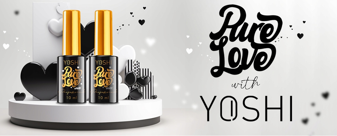 Yoshi Top Hybrydowy Do Paznokci Z drobinami serca Pure Love 10ml Red Pojemność 10 ml