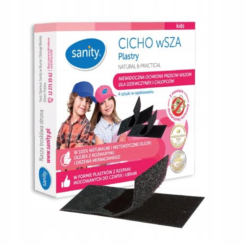 

Sanity Cicho wSZA plastry na wszy, 4 sztuki