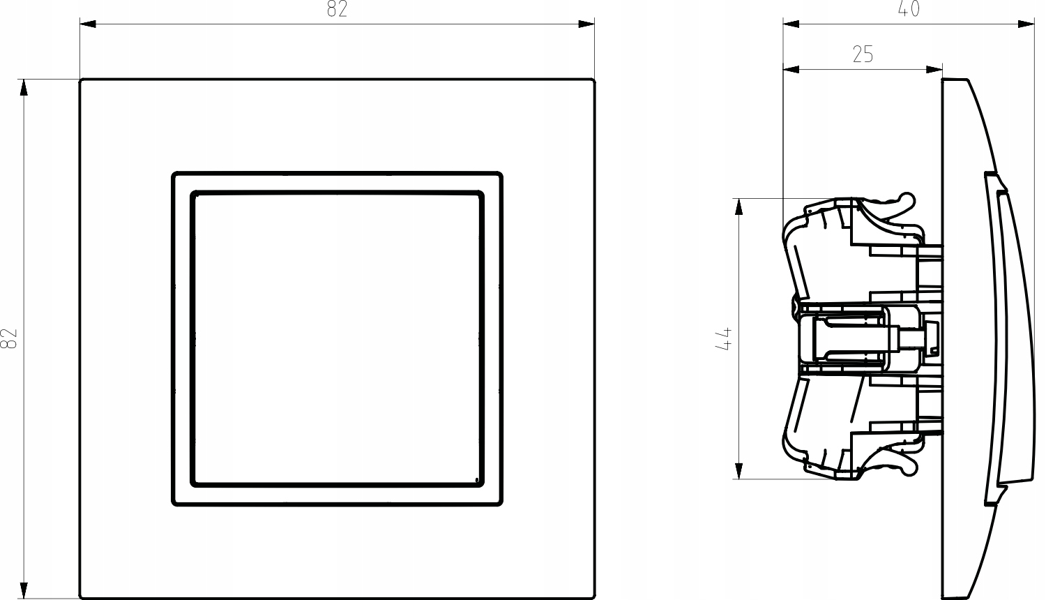 MODUŁ CZARNY / ZŁOTY BEZ RAMKI WŁĄCZNIK ROLETY Kolor czarny